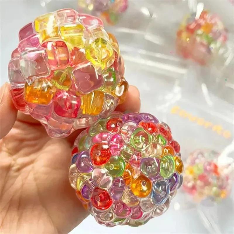 Balles Squishy en Perles de Glace - Jouet Anti-Stress Mochi Super Doux à Rebond Lent pour Soulager l