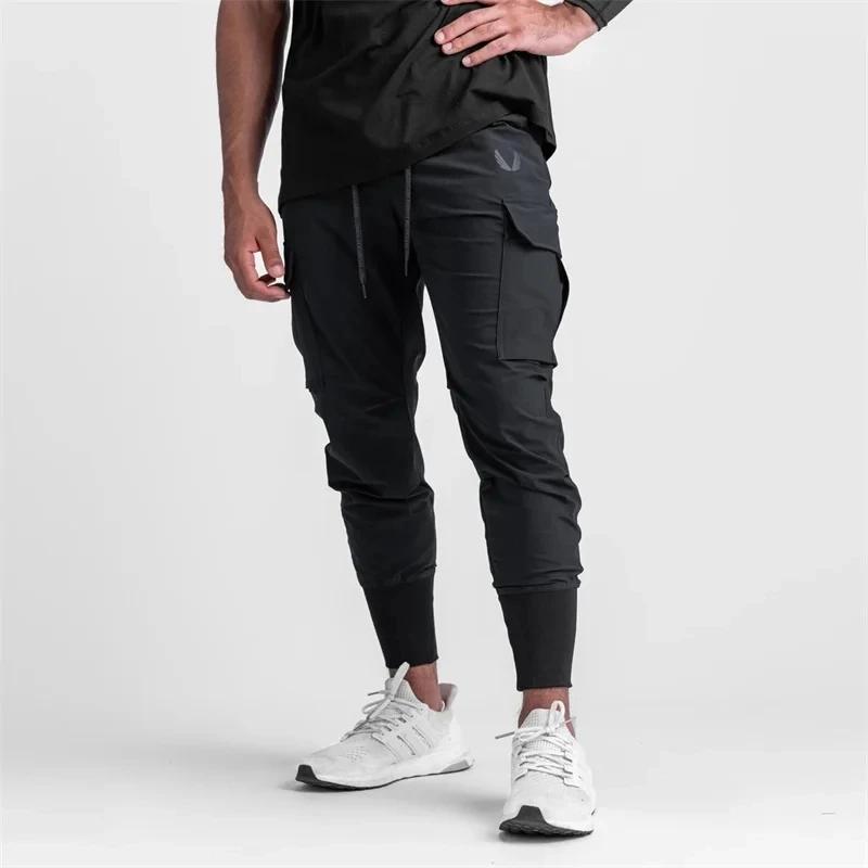 Pantalon Cargo pour hommes, fin, ample, élastique, à séchage rapide, pour course à pied, entraînemen
