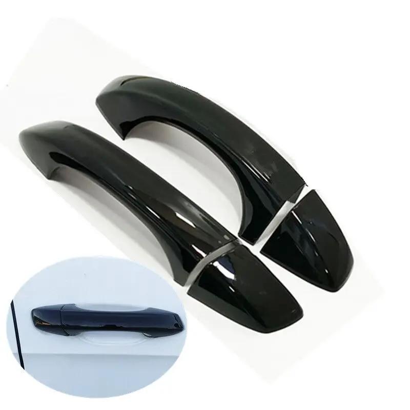 Couvercle de poignée de porte latérale de voiture en Fiber de carbone chromé noir, garniture de styl