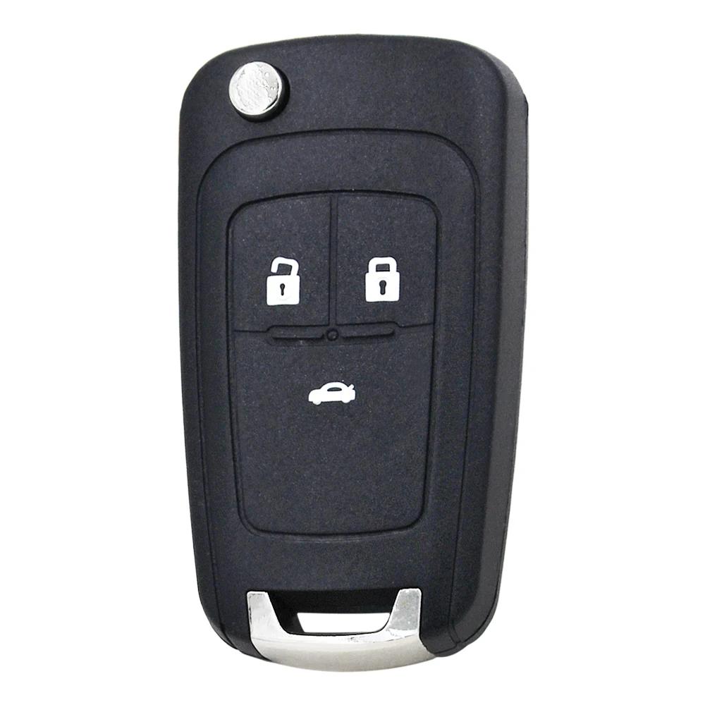 Coque de clé pliante à 3 boutons, 10 pièces/lot, pour Chevrolet Aveo Cruze, lame non coupée