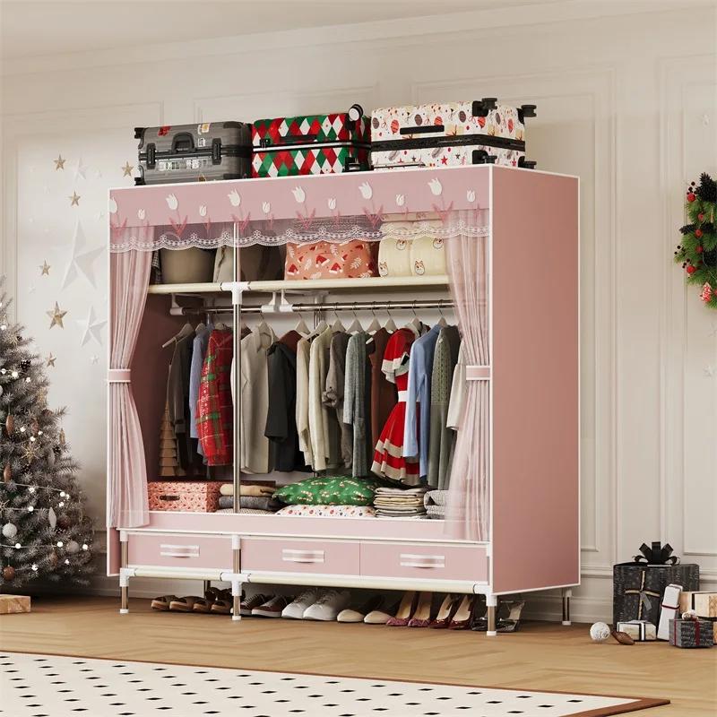 Armoire simple, durable et pratique, facile à assembler, ambiance natale, couverture et tiroirs en m