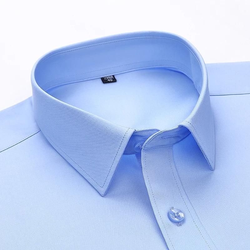 Chemises en fibre de bambou pour hommes, manches longues, printemps, anti-froissement, formelles, do