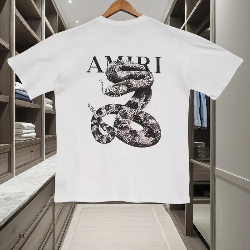 Serpent graphique ample t-shirt léger luxe à la mode à manches courtes unisexe polyvalent tenue déco