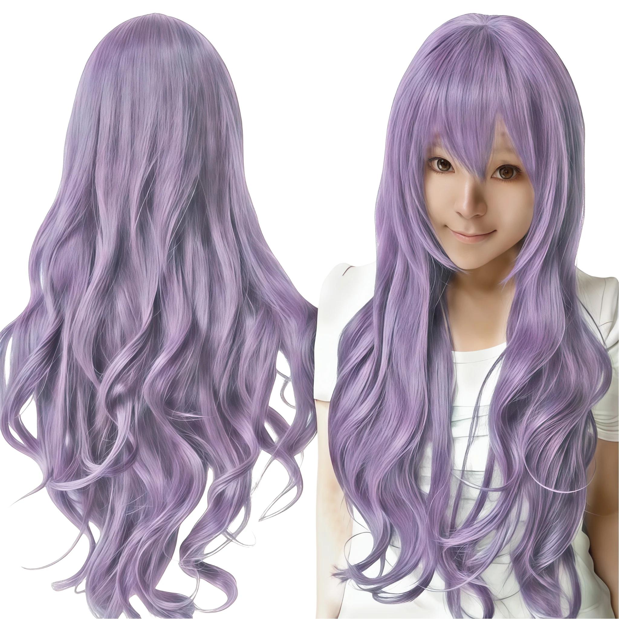 Perruque synthétique longue brune pour cosplay, perruque lolita bouclée, perruque anime, postiche Ch