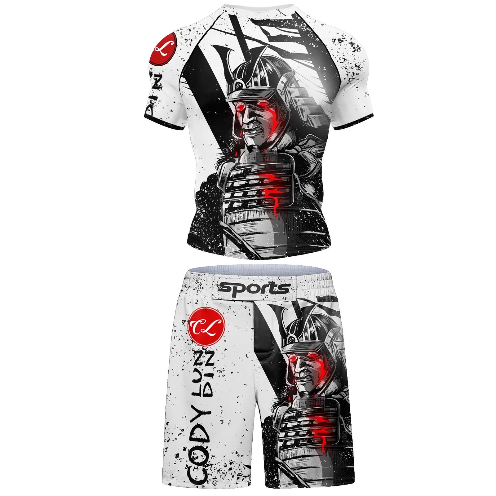 Ensembles courts de vêtements de Surf de plage populaires pour jiu jitsu Bjj No Gi Rashguard + Short
