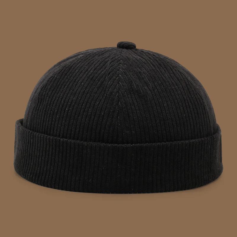 Chapeau décontracté sans bords en velours côtelé d'automne et d'hiver, chapeau yuppie personnalisé, 