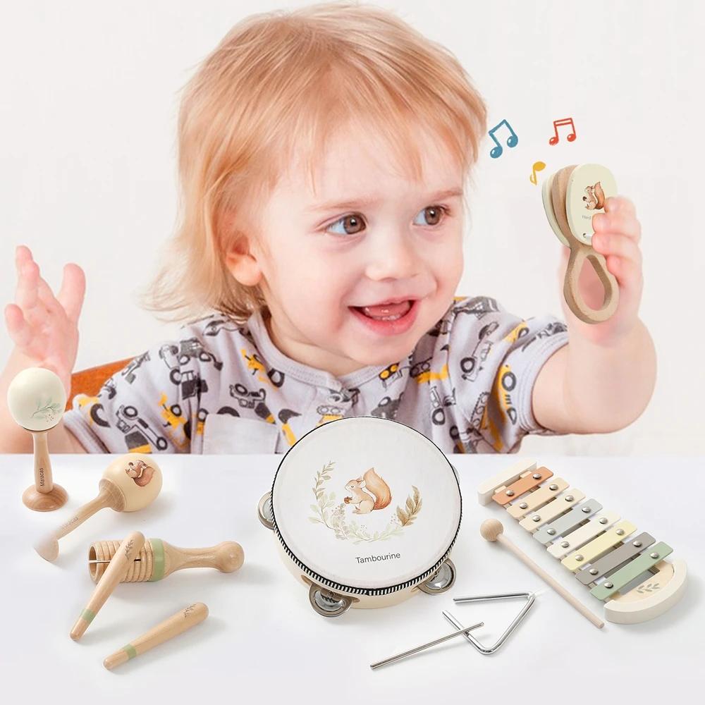 Instruments de musique Montessori musique bébé 0 12 mois jouets tambour Xylophone enfants début éduc