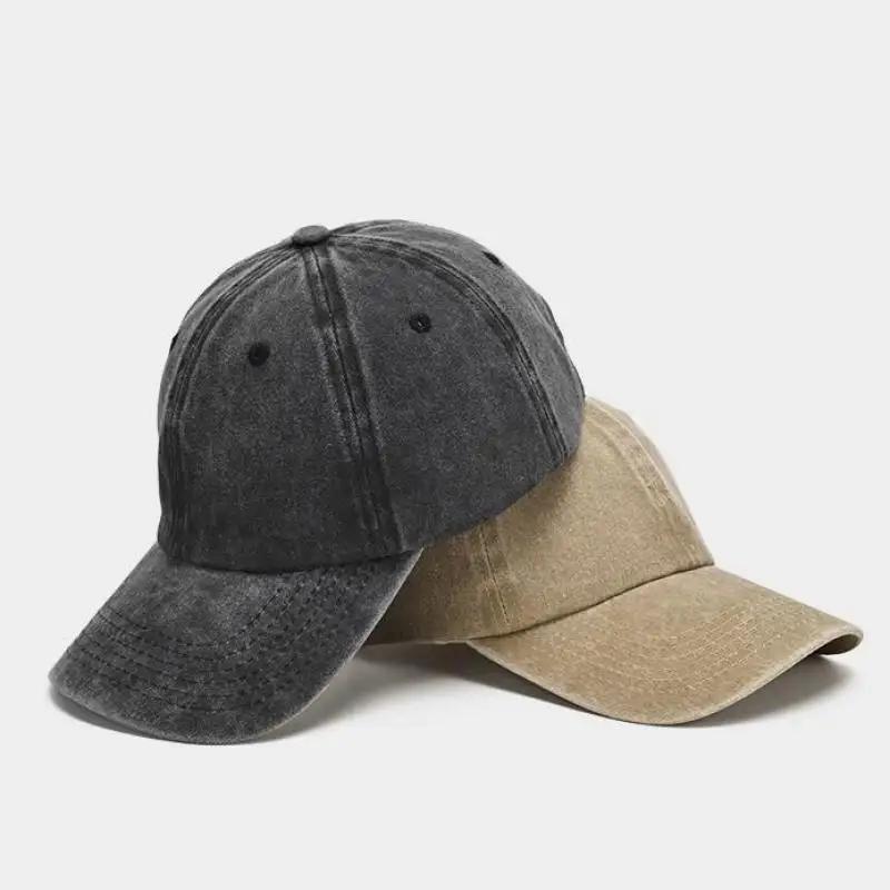 Casquette de Baseball en coton délavé pour hommes et femmes, chapeau à rabat Vintage Hip Hop, couleu