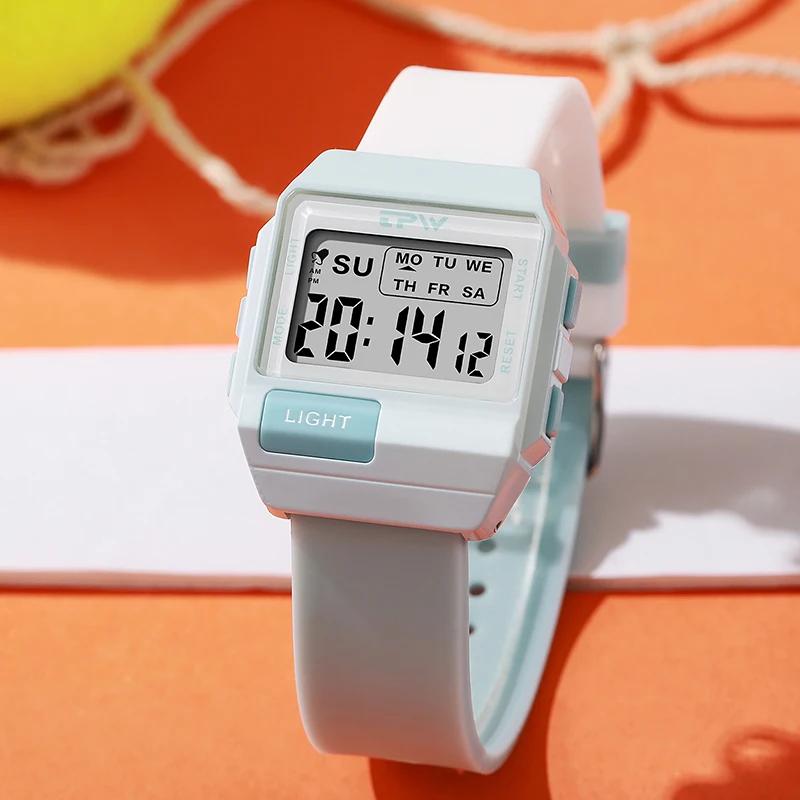 TPW 36mm montre numérique de taille moyenne pour les femmes compteur adolescent résistant à l'eau