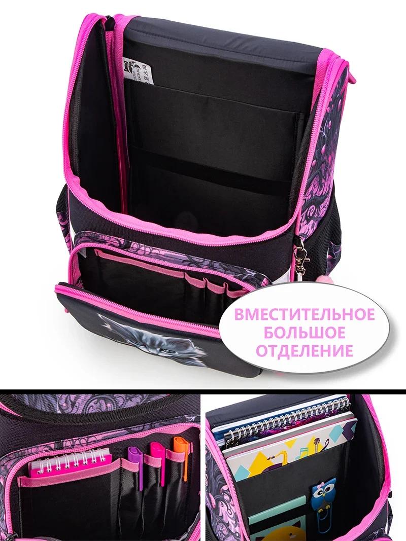 Sac à dos scolaire Orth4WD Cartoon Cat pour filles, cartable pour enfants, sac à livres pour femmes,