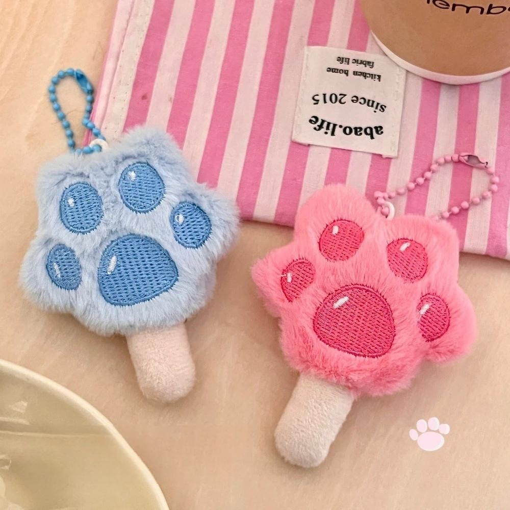 1/2 pièces mignon dessin animé pendentif chaton griffe Popsicle Figurine porte-clés sac porte-clés p