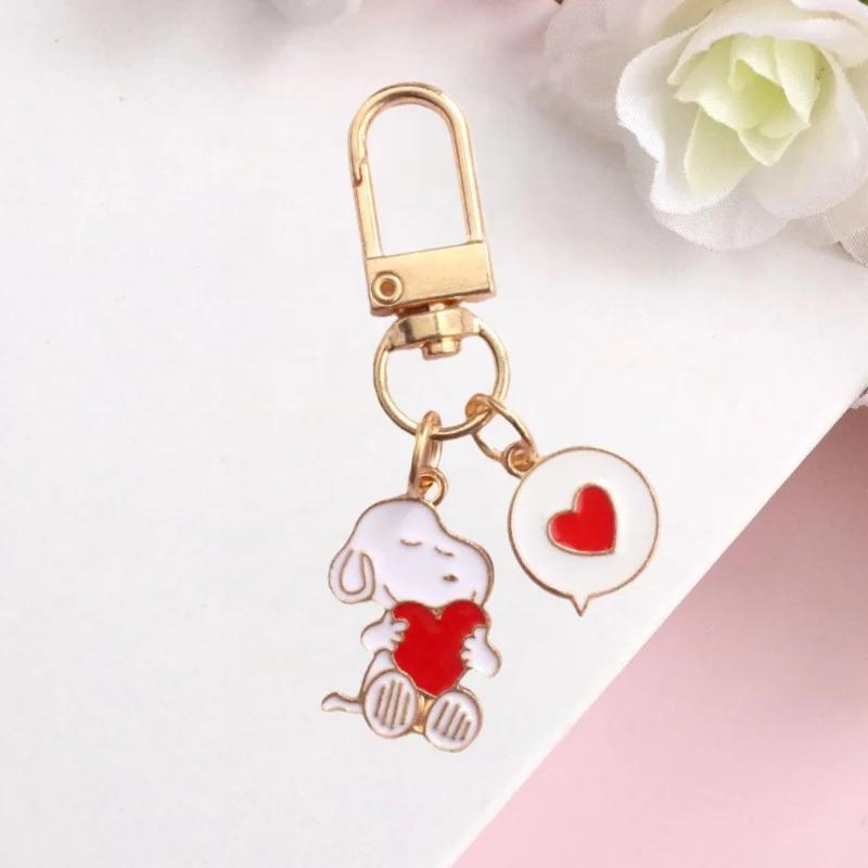 Snoopy créatif mignon dessin animé métal porte-clés personnalité bidimensionnelle Animation périphér
