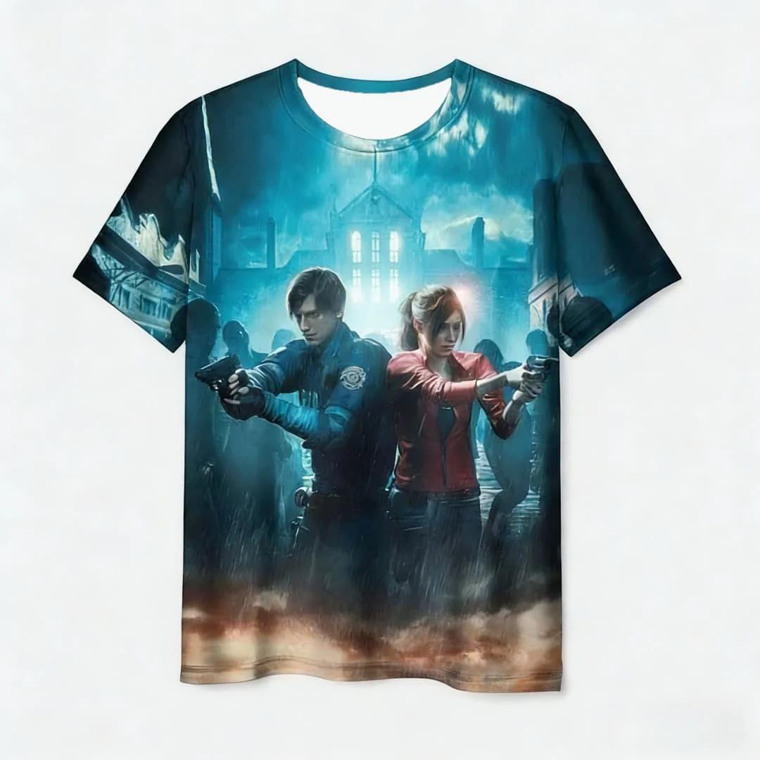 T-shirts à thème Resident Evil Umbrella Corporation pour hommes, t-shirts graphiques avec logo Bioha