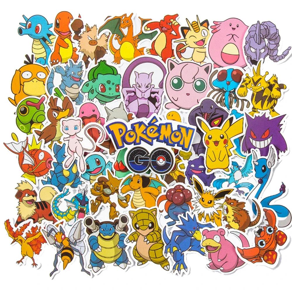 50 pièces Anime Pokemon mignon autocollants Graffiti décoration bricolage planche à roulettes téléph