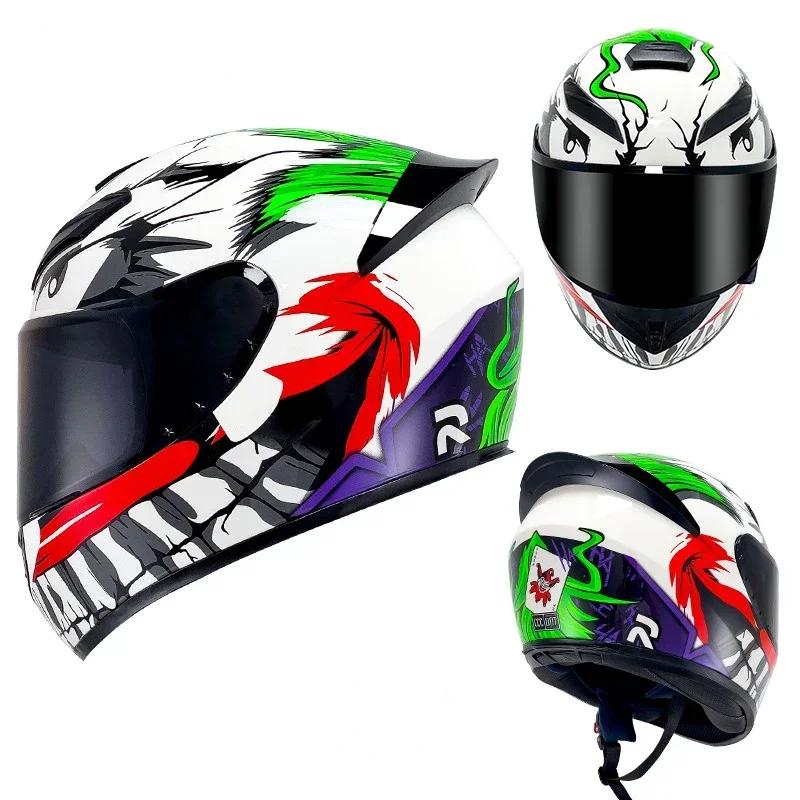 Casque de protection unisexe pour moto, lentille pour touristes, casque de sécurité en coupe transve