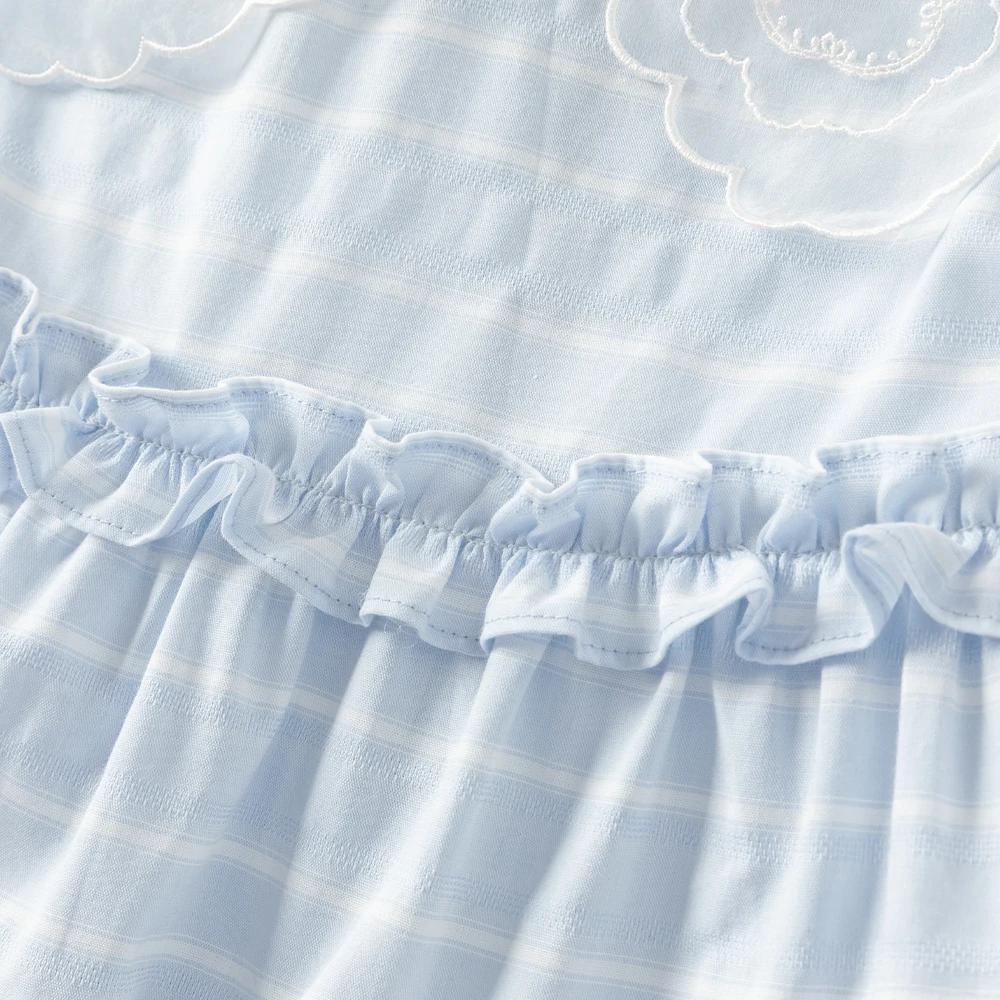 Robes en pur coton pour filles Dave Bella, vêtements d'été pour enfants, robe élégante bleue pour en