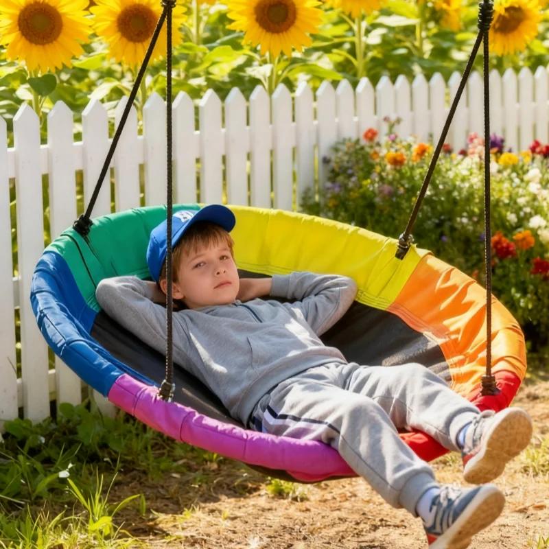 Hamac de jardin, balançoire suspendue d'intérieur pour enfants, chaise à bascule suspendue, tissu Ox