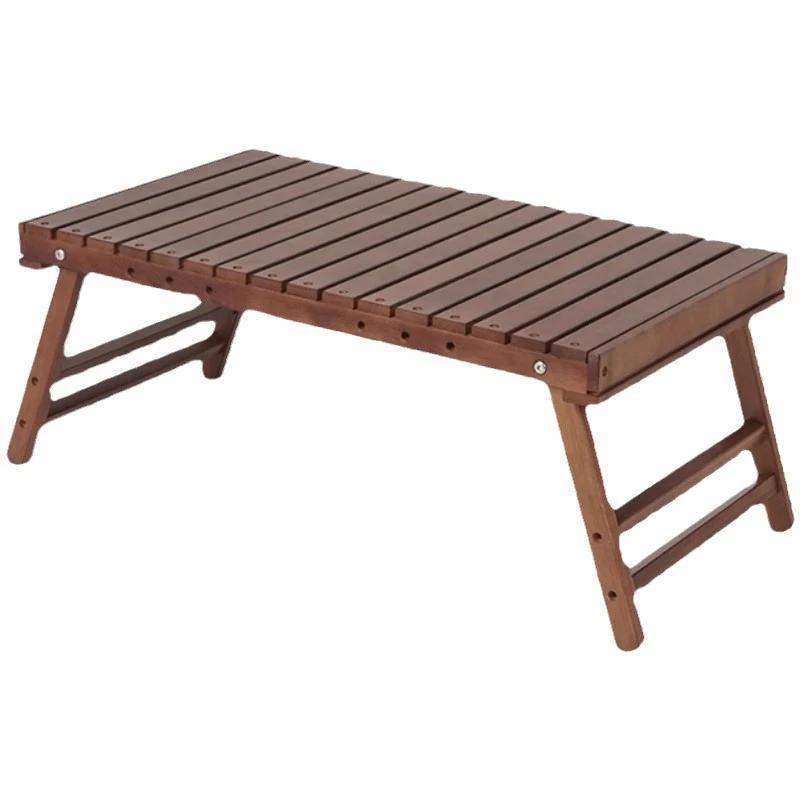 Table d'extérieur pliante en bois massif, Portable, pour Camping, randonnée, Barbecue, petite Table,