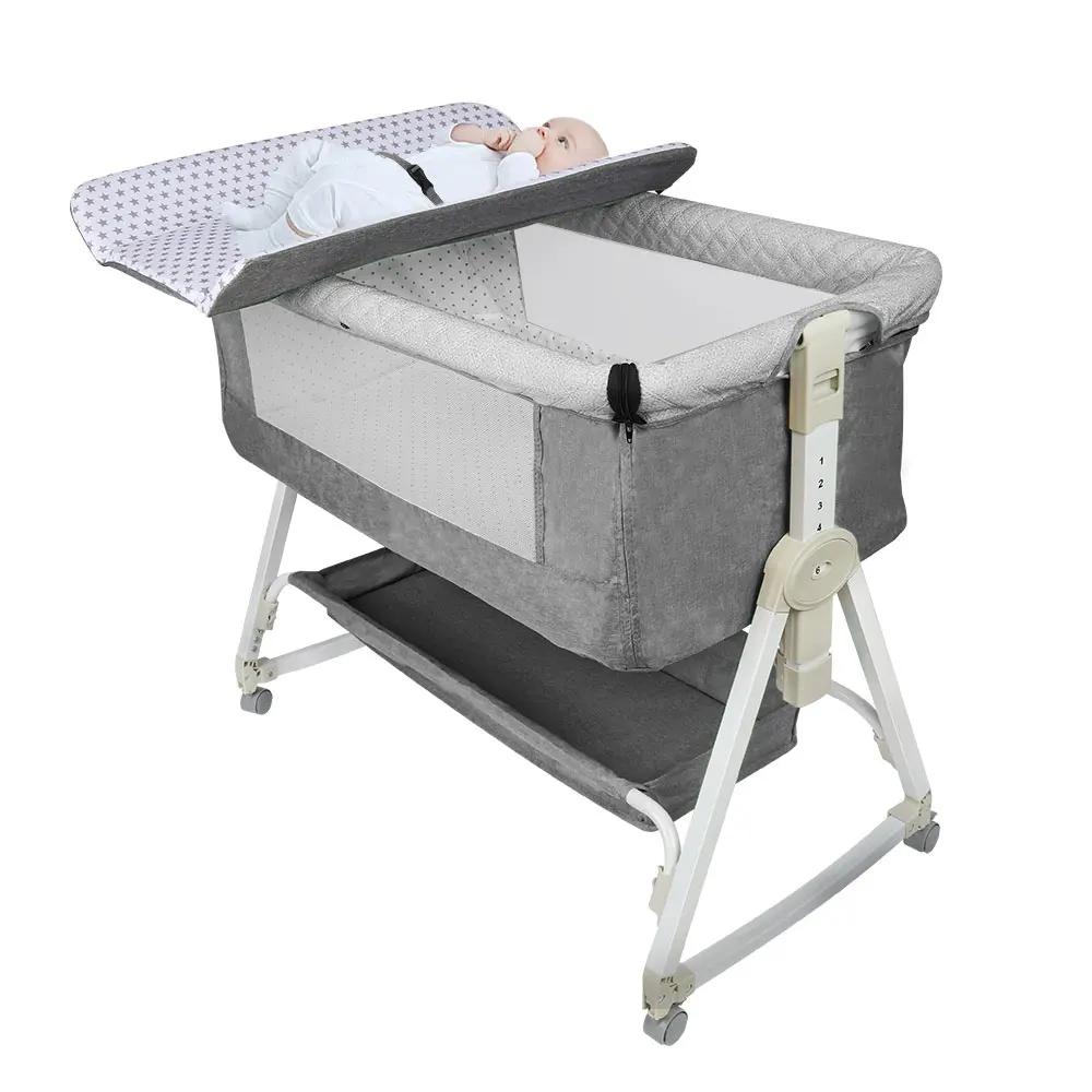 Lit Berceau Cododo Bébé, Dormir Ensemble, avec Matelas, Table à Langer, Facile à Déplacer, Lit Bébé 