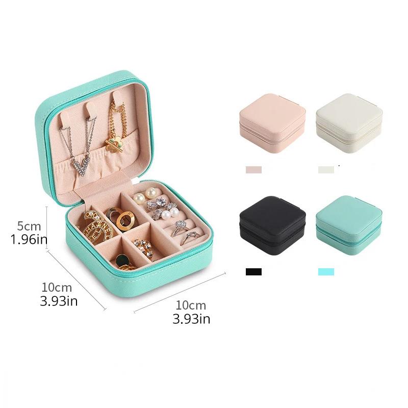 Mini boîte de rangement de bijoux portable pour femmes, étui de rangement pour boucles d'oreilles et