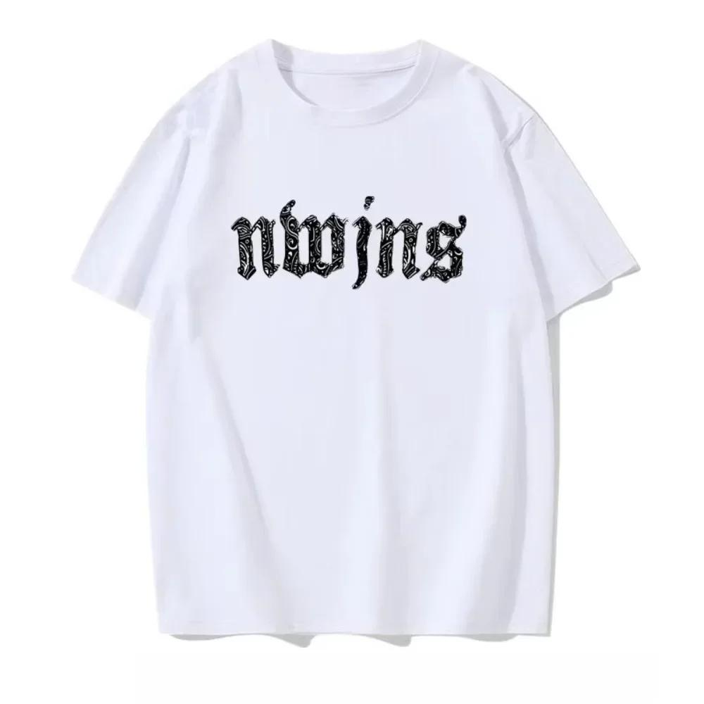 Nouveau jean lettre imprimé à manches courtes dames T-shirt nouveau décontracté motif ample T-shirt 