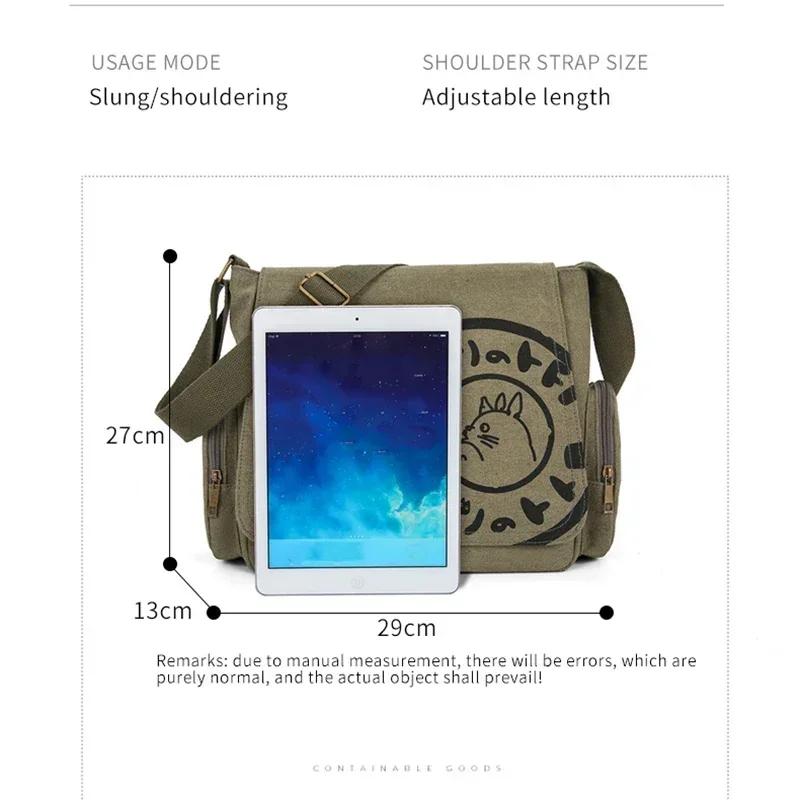 Sac à bandoulière en toile pour femmes, sac à main rétro mignon de dessin animé, grande capacité, sa