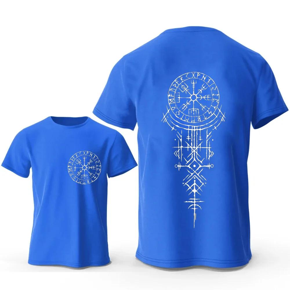 Viking runique boussole graphique T-shirts drôle voyage T-shirts à manches courtes hauts mode décont