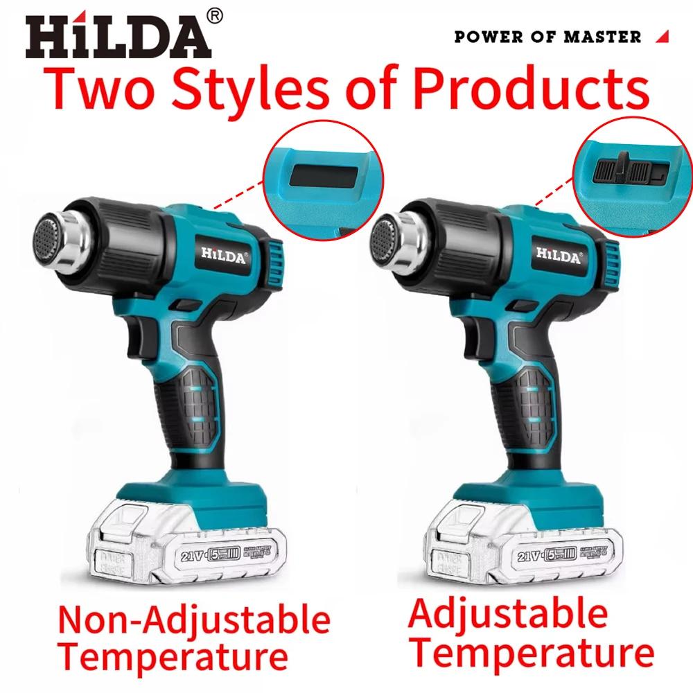 Pistolet à air chaud portatif HIDLA 21V, rechargeable sans fil, deux modèles, compatible avec batter