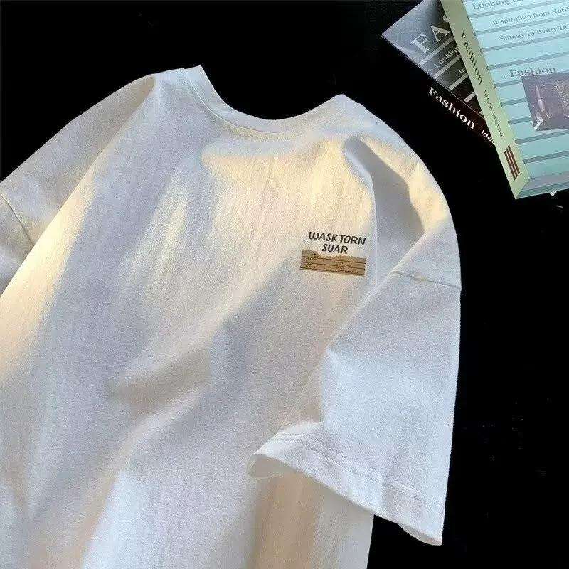 M-8XL Hommes Surdimensionné T-shirt Décontracté Lâche style américain simple lettre notes Impression
