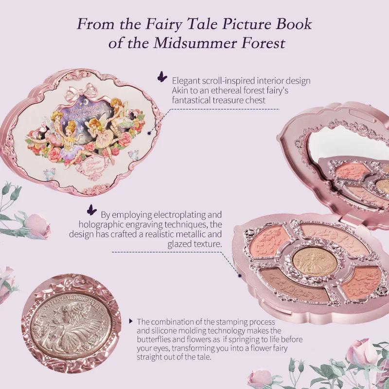 Palette de maquillage cinq couleurs en relief de la collection Flower Knows Midsummer Fairytales