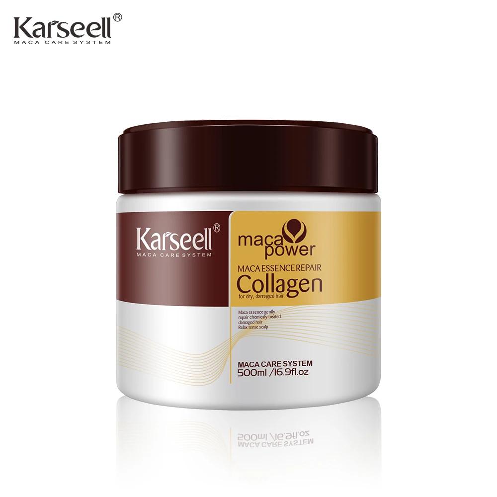 Karseell 500ml traitement capillaire au collagène réparation profonde conditionnement huile d'argan 