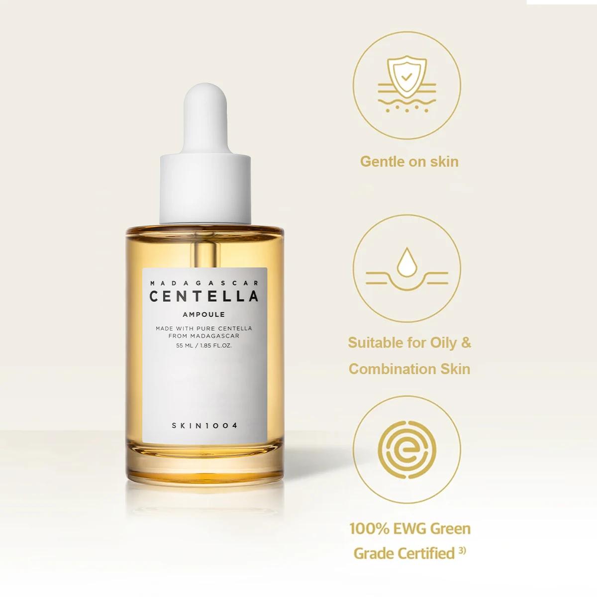 SKIN1004 Ampoule à la Centella de Madagascar 55ml, apaisante et régénérante, calme les rougeurs, lég