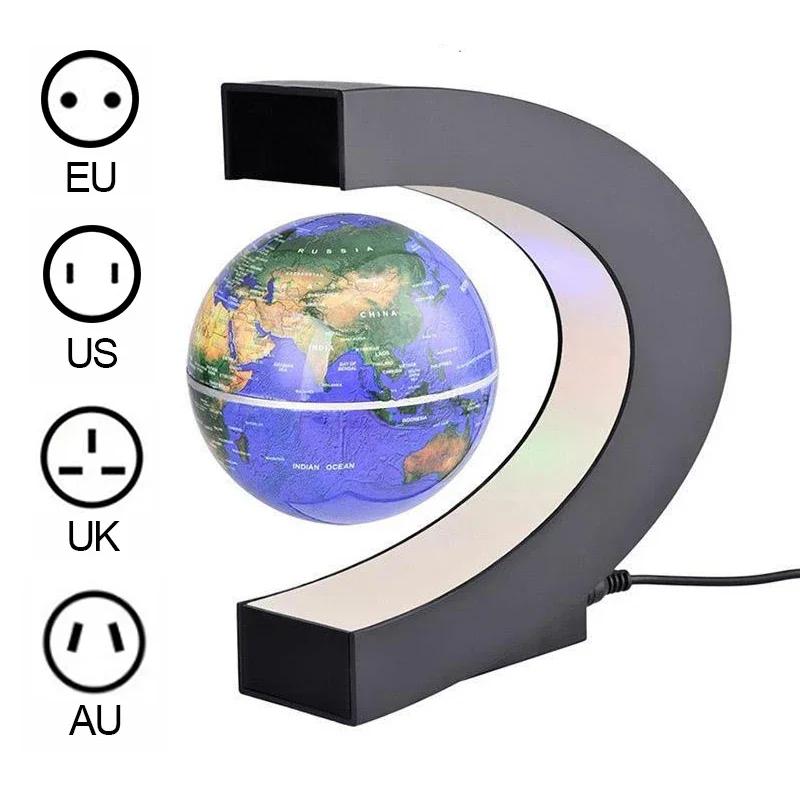 Globe Flottant Magnétique LED avec Carte du Monde, Lampe Électronique Antipassionnée, Boule Lumineus