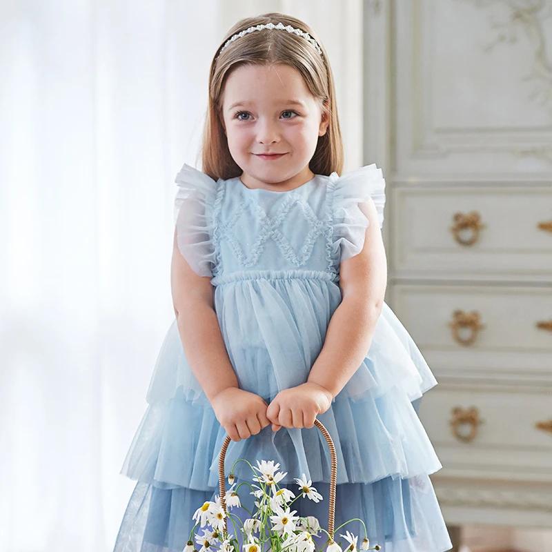 Robes de fête d'anniversaire pour filles Dave Bella, robes de princesse en maille élégantes pour l'é