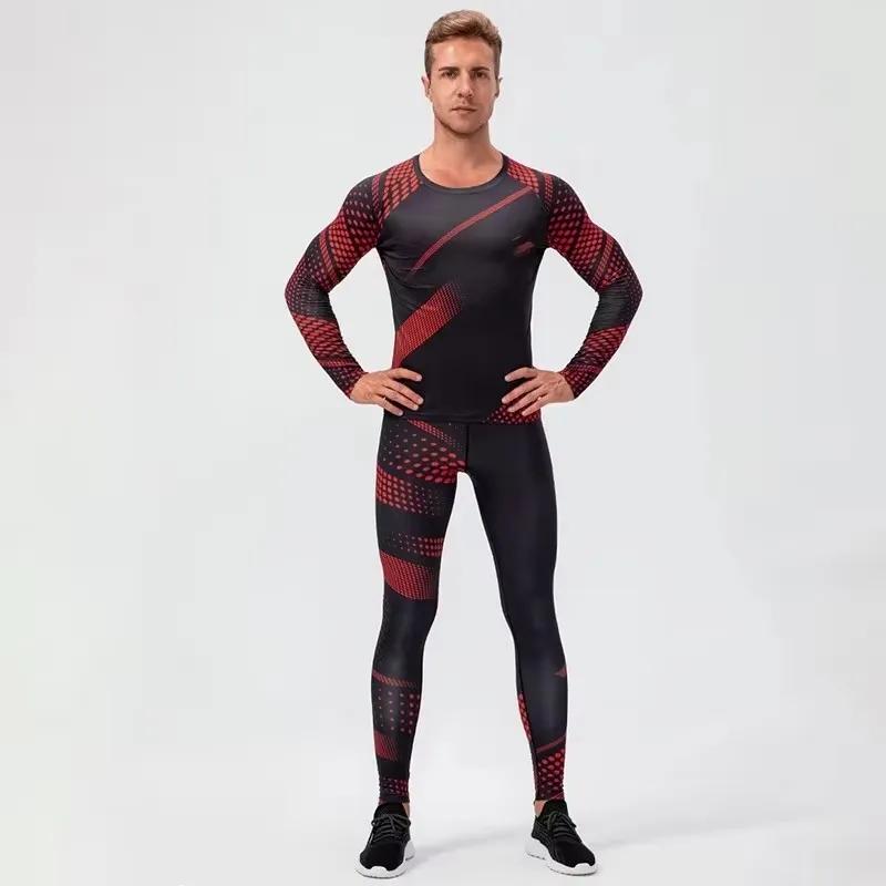 Pantalons de Compression hommes décontracté maigre Joggers pantalons de survêtement entraînement gym