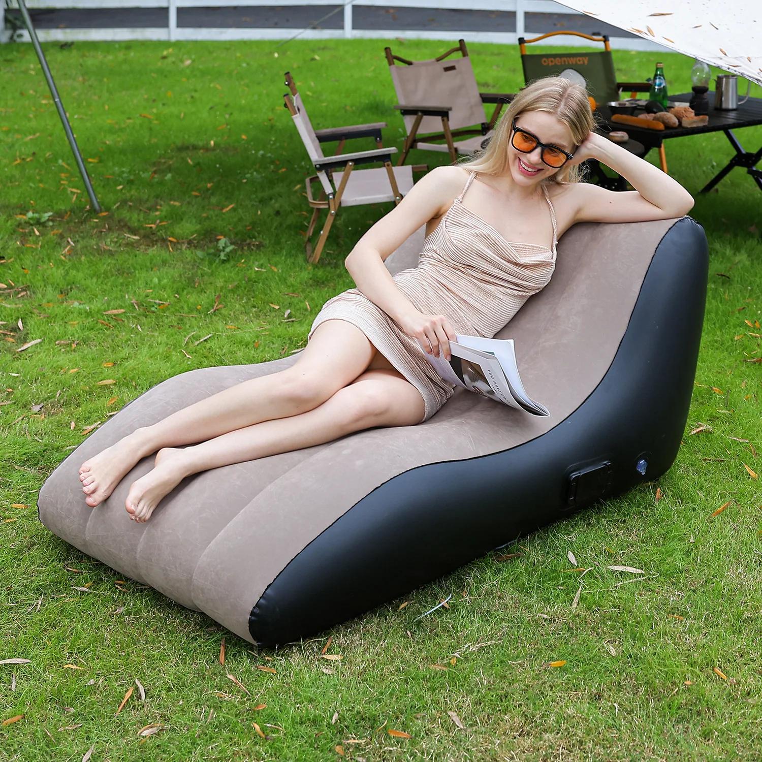Chaise longue gonflable, chaise longue gonflable, canapé à Air de plage, canapé de salon paresseux p