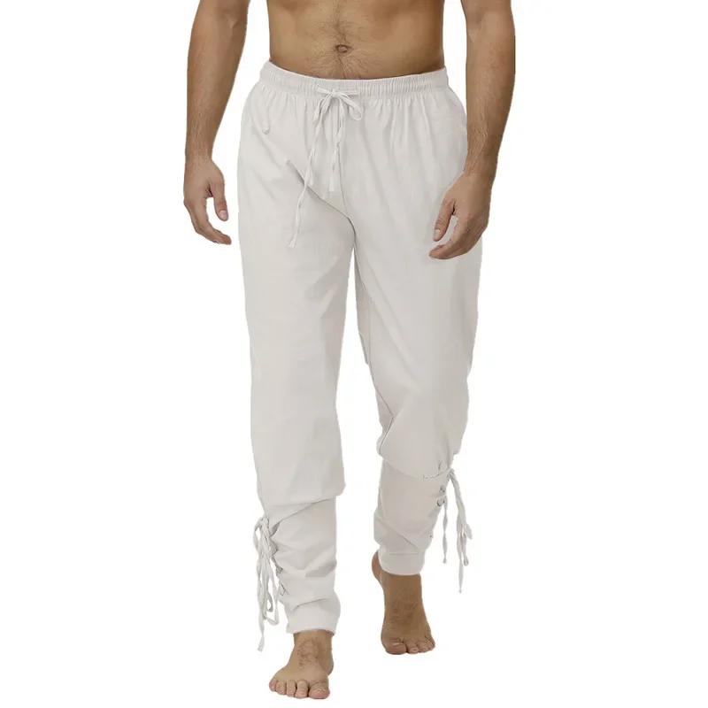 Pantalon Pirate Viking pour hommes, pantalon médiéval de la Renaissance, short à cordon de serrage, 