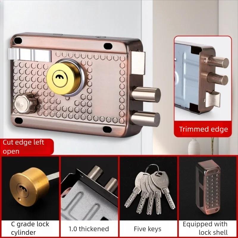 Serrures de porte extérieures en acier inoxydable, serrure de sécurité antivol, serrure de porte en 