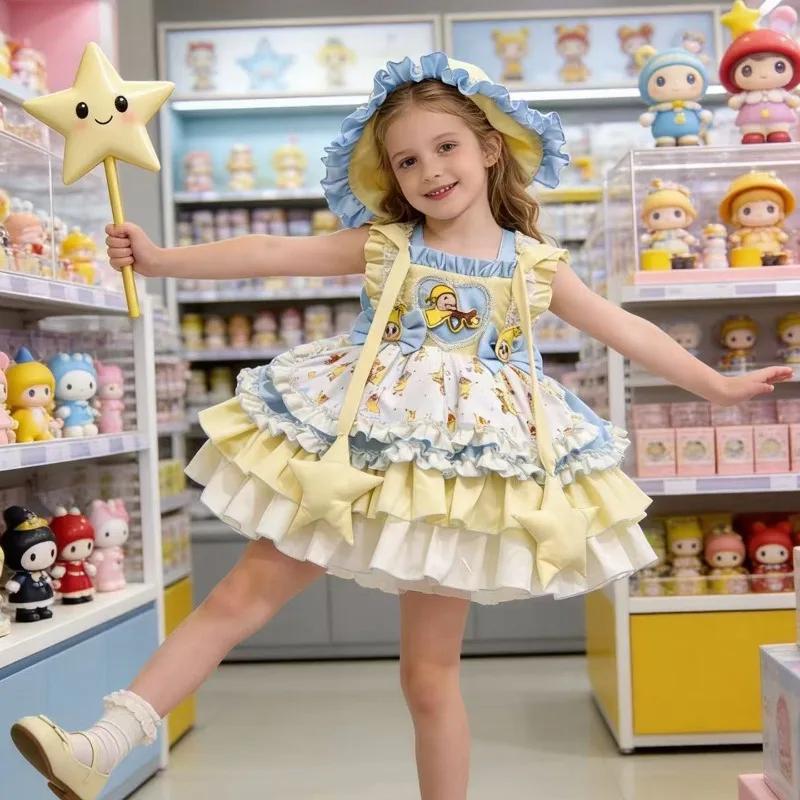 Robe de Soirée Lolita pour Filles Star Man, Robe de Mariage pour Filles de 3 à 10 Ans, Costume de Bo