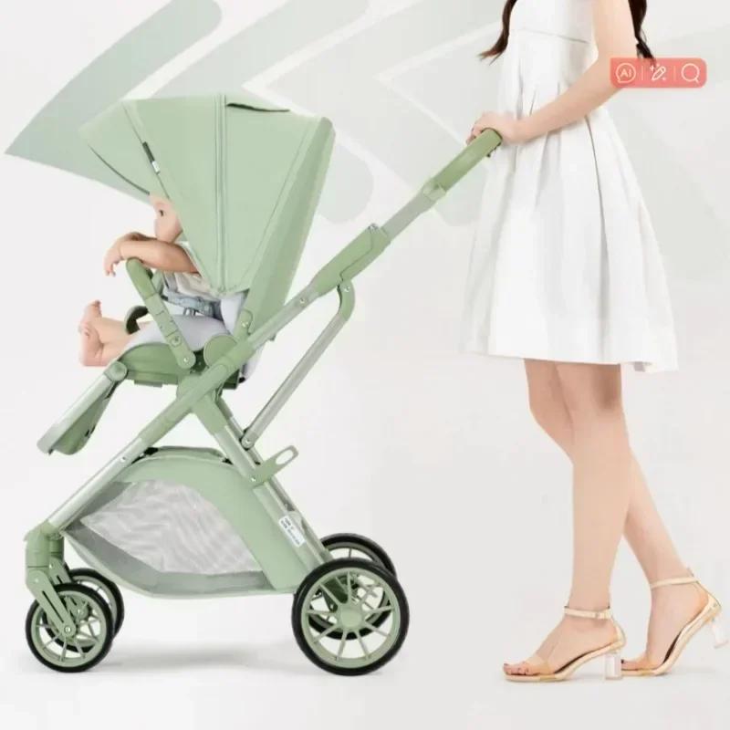 Poussette bébé portable pliable bidirectionnelle multifonction légère avec sac de maman poussette bé