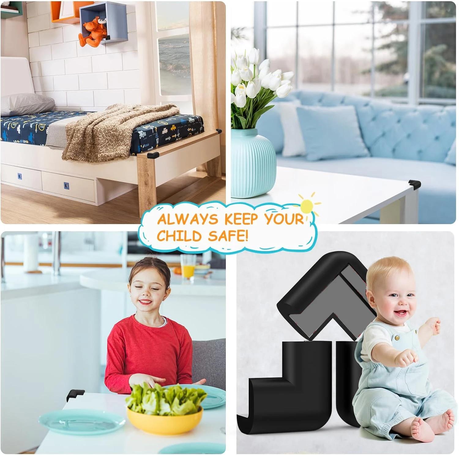 Protections d'angle souples pour bébé, 4 pièces, protection d'angle de Table pré-adhésive pour meubl