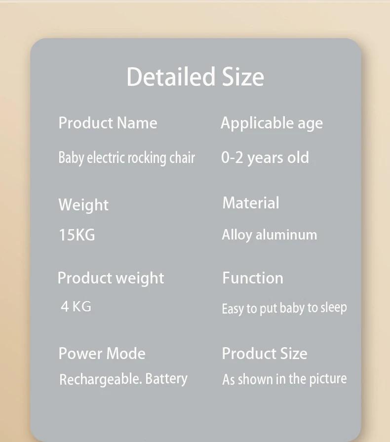 Chaise à bascule électrique, lit de bébé, balançoire automatique, secoueur électrique, inclinable, c
