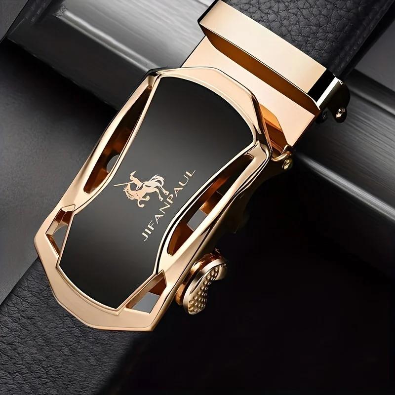JIFANAUL hommes célèbre marque ceinture de haute qualité en cuir ceinture de luxe en métal boucle au