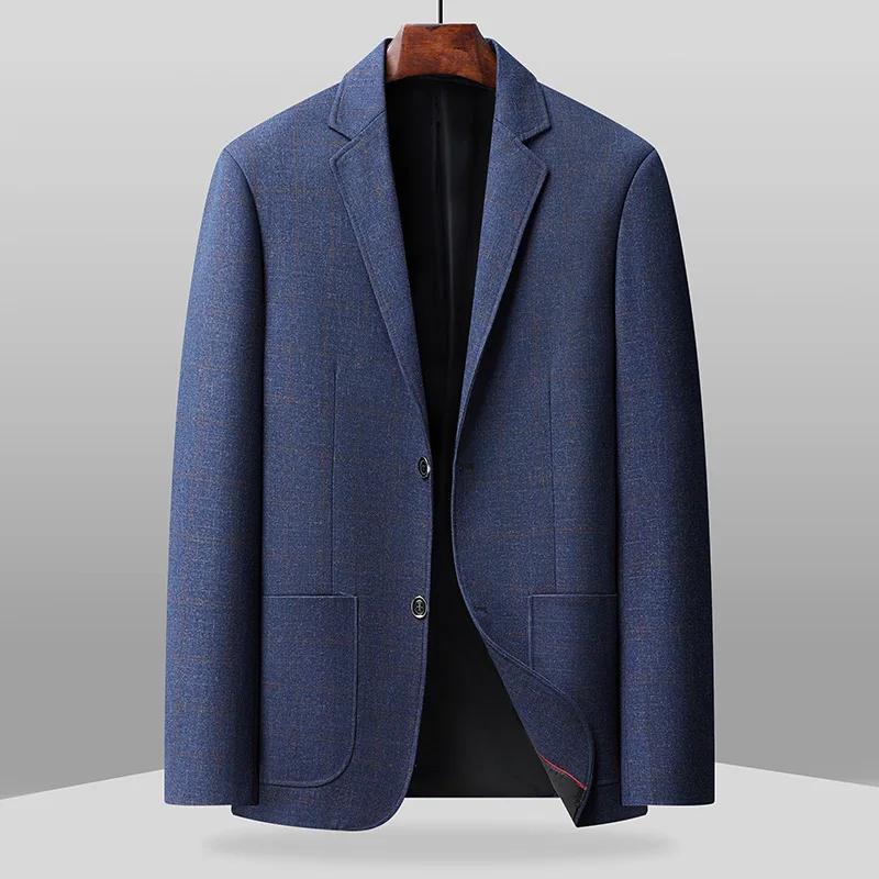 La nouvelle veste de costume classique à col à carreaux, style business décontracté, pour hommes, co
