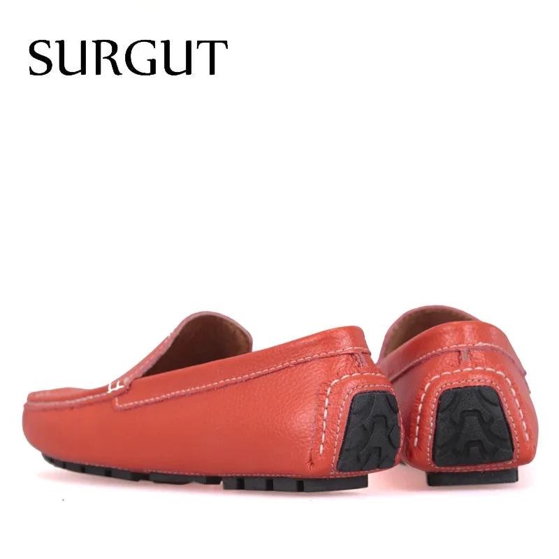 SURGUT – chaussures plates en croûte de cuir de vache pour hommes, mocassins de marque, chaussures d