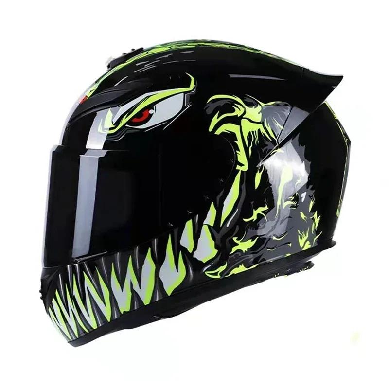 Casque de protection unisexe pour moto, lentille pour touristes, casque de sécurité en coupe transve