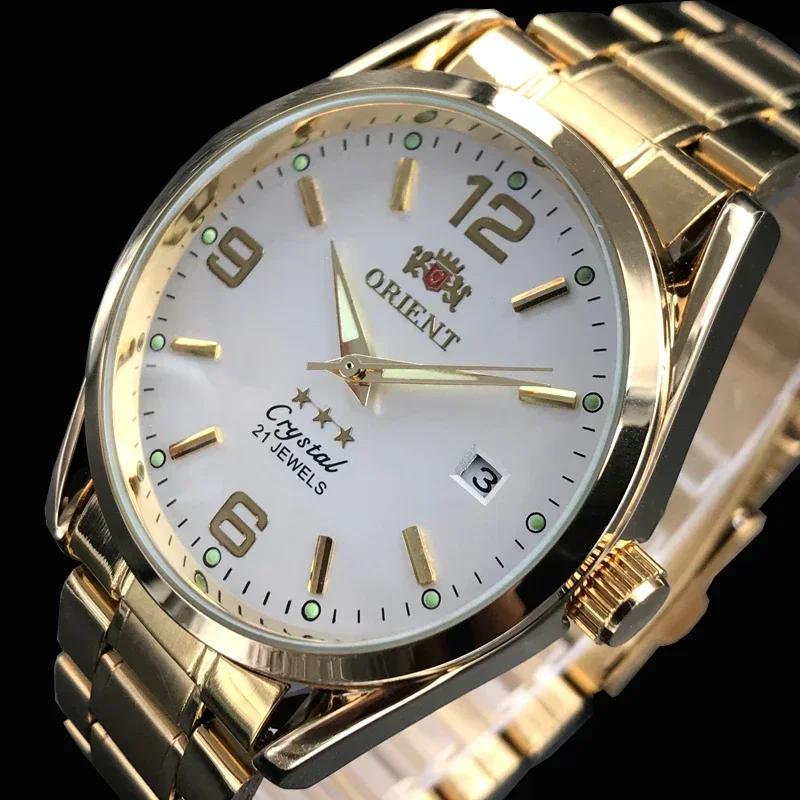 Orient Double Lion montre classique série montre pour hommes bracelet en acier inoxydable luxe multi