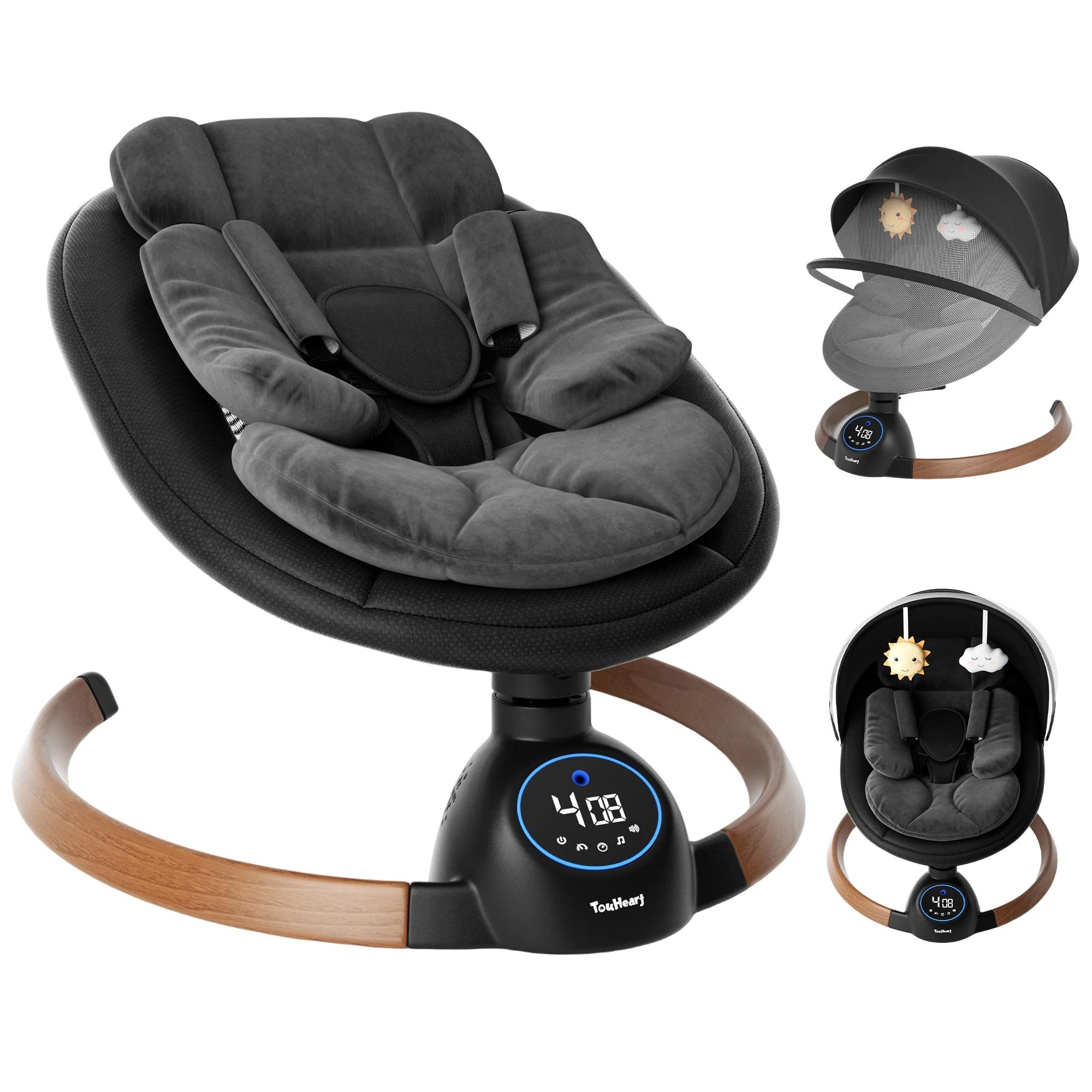 Balançoire électrique pour bébé TouHeart, transat pour nourrisson avec Bluetooth et télécommande, 5 