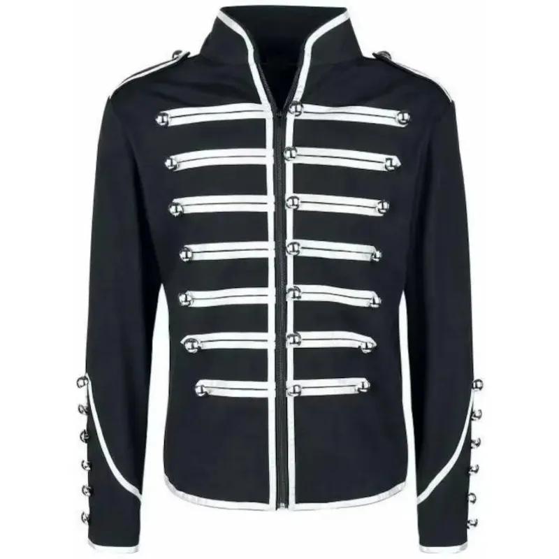 Vestes militaires gothiques pour hommes, Steampunk, veste vintage médiévale, redingote rock à col mo