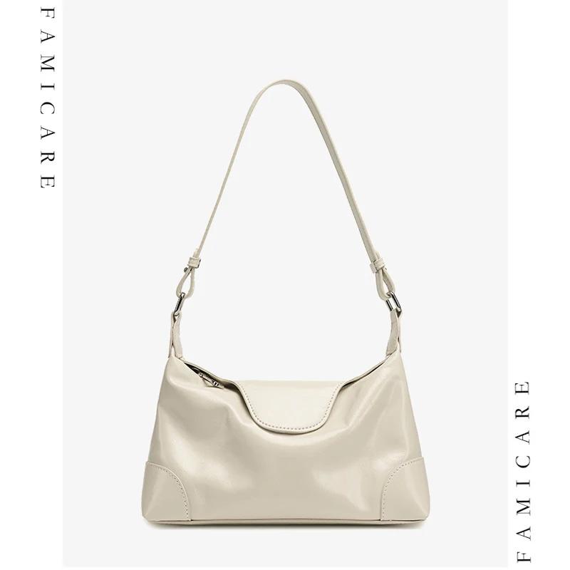 Sac à main en cuir véritable souple pour femme, sac à bandoulière décontracté multifonctionnel pour 